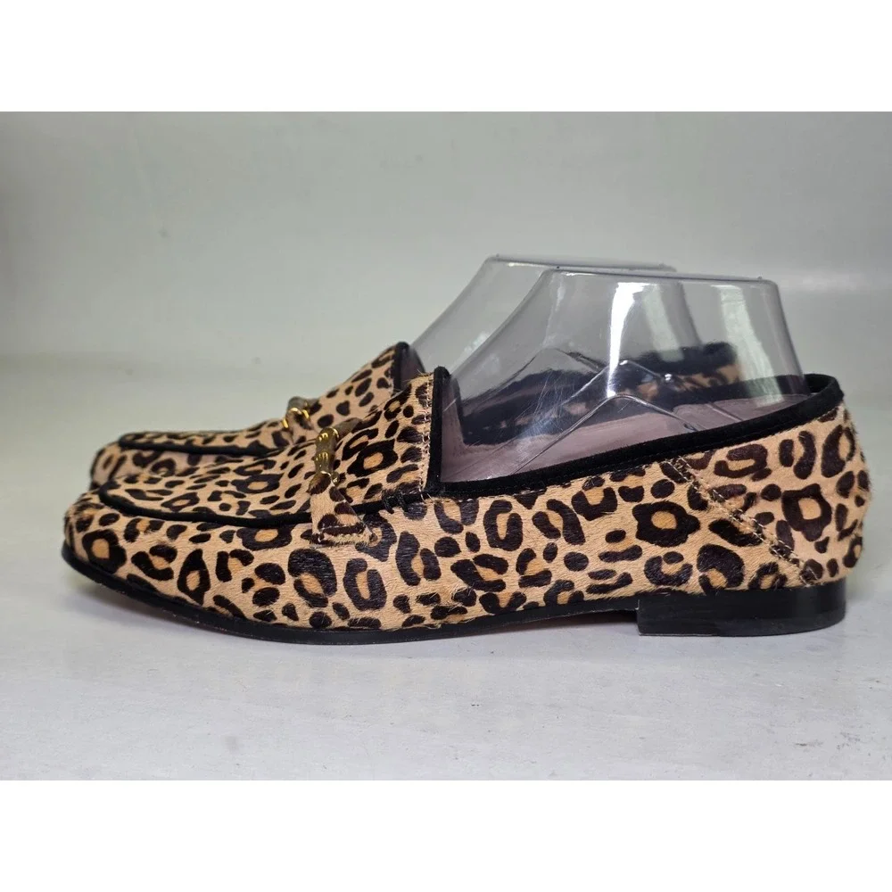 J.McLaughlin Dillon Women's Loafers Size 7 M Leopard Print Brown Calf Hair Shoes